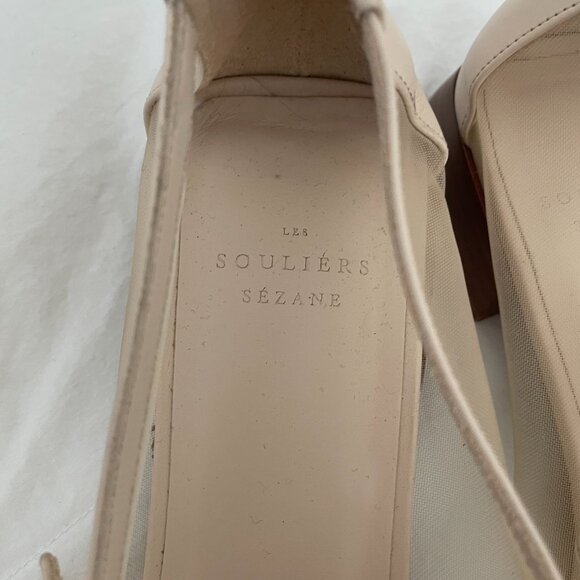 Sezane Cream Mesh flats with buckle size 40 - Picture 4 of 4